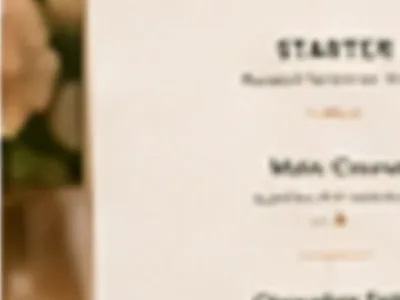 Printed menu and signage