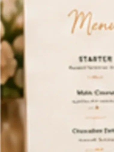 A printed menu card from the Festive edit